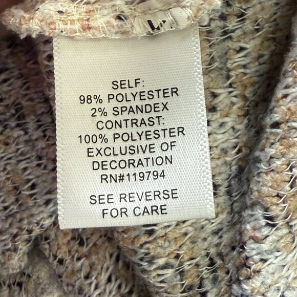 Live & Let Live Womens 1X Boho Print Knit Tunic Top Lace Detail Contrasting Hem - Picture 11 of 12